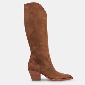 Dolce Vita Brown Suede Wide Calf Boots size 8
